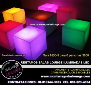 Salas lounge LED LUMINOSAS Salas Neon para 6 personas.
